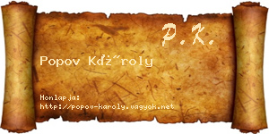 Popov Károly névjegykártya